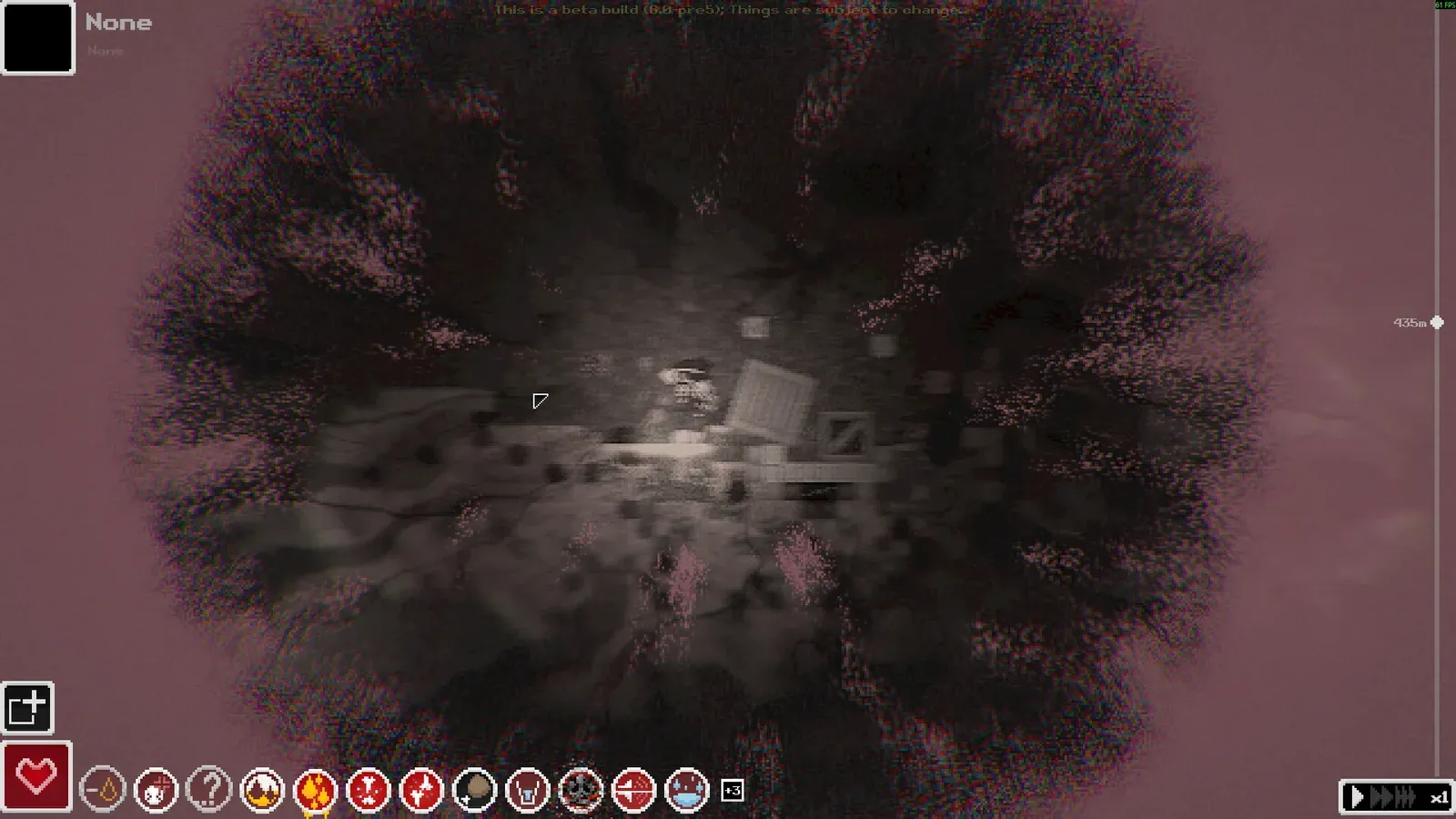 A dark flooded cave in Casualties: Unknown with limited visibility